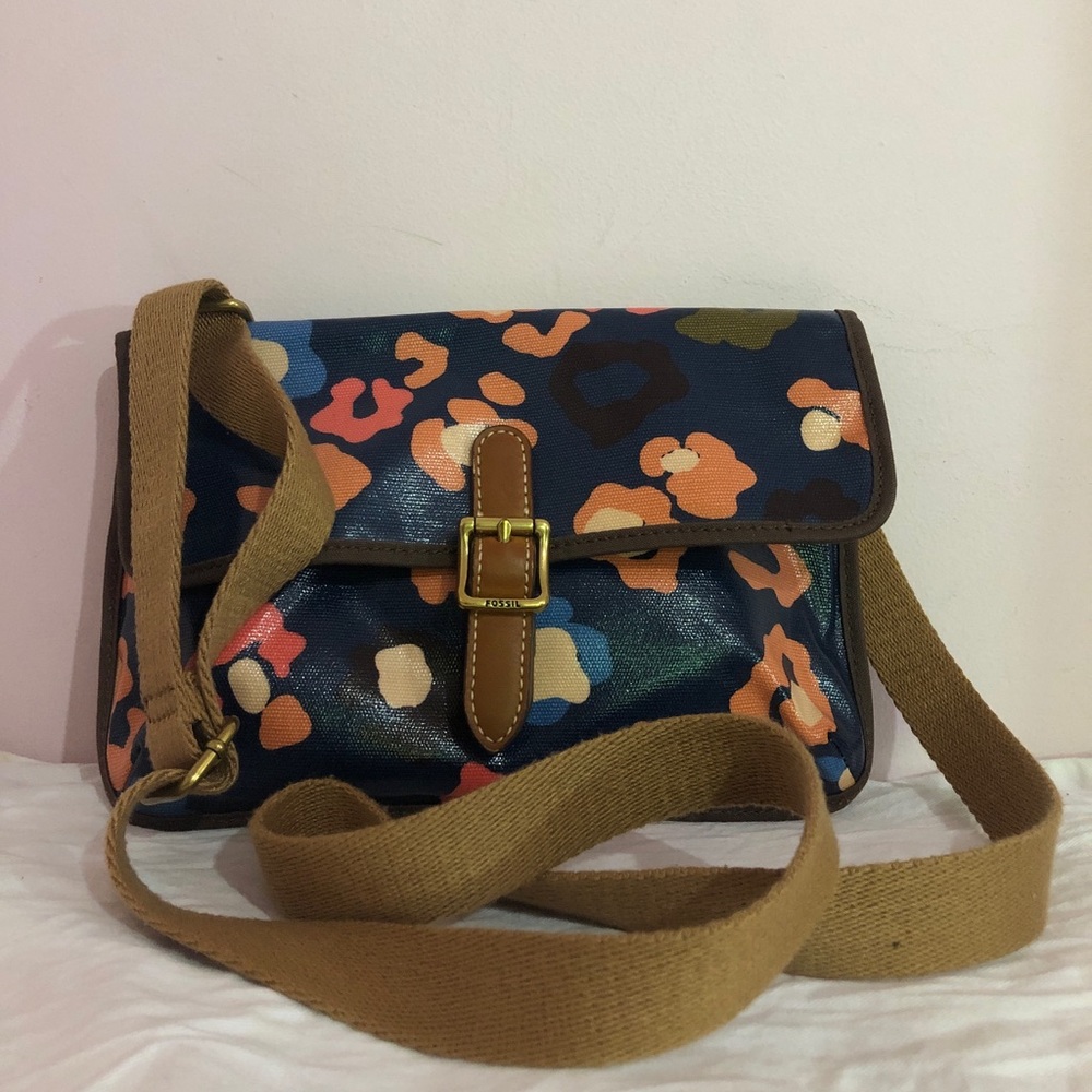 Mini Crossbody Fossil Blue Floral Bag
